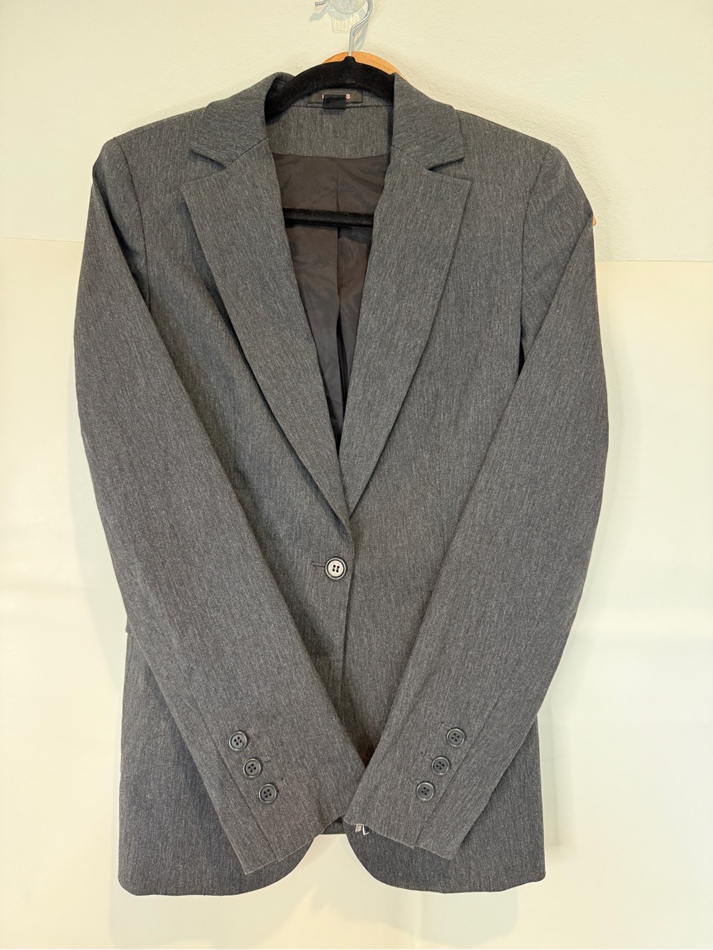 Express Gray Pinstripe Single-Button Blazer